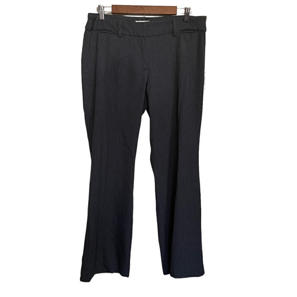 LOFT Womens Gray Mid Rise Straight Leg Dress Trouser Petite Pants Size 10 Petite